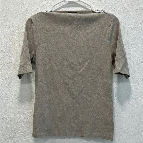 Ann Taylor Factory Tan Ribbed Short Sleeve Top for Women - Picture 3 of 8